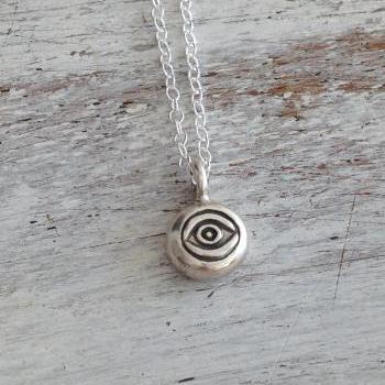 Evil Eye Necklace, Sterling Silver Necklace, Luck Necklace, Evil Eye