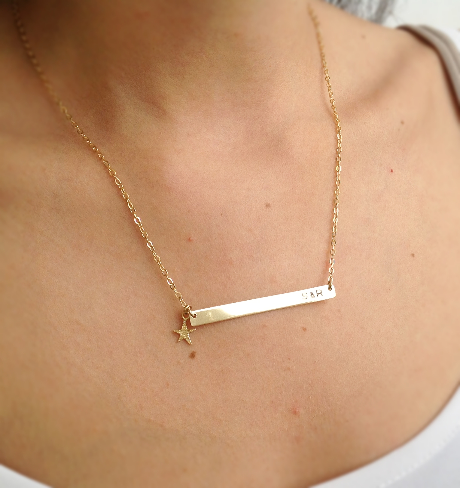 Gold Necklace, Nameplate Necklace, Personalized Necklace, Gold