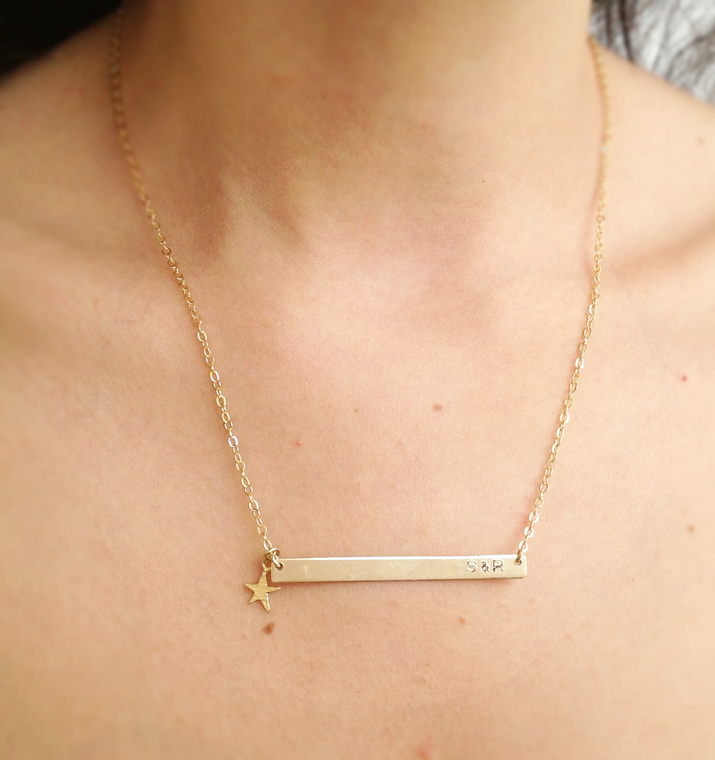 Gold Necklace, Nameplate Necklace, Personalized Necklace, Gold