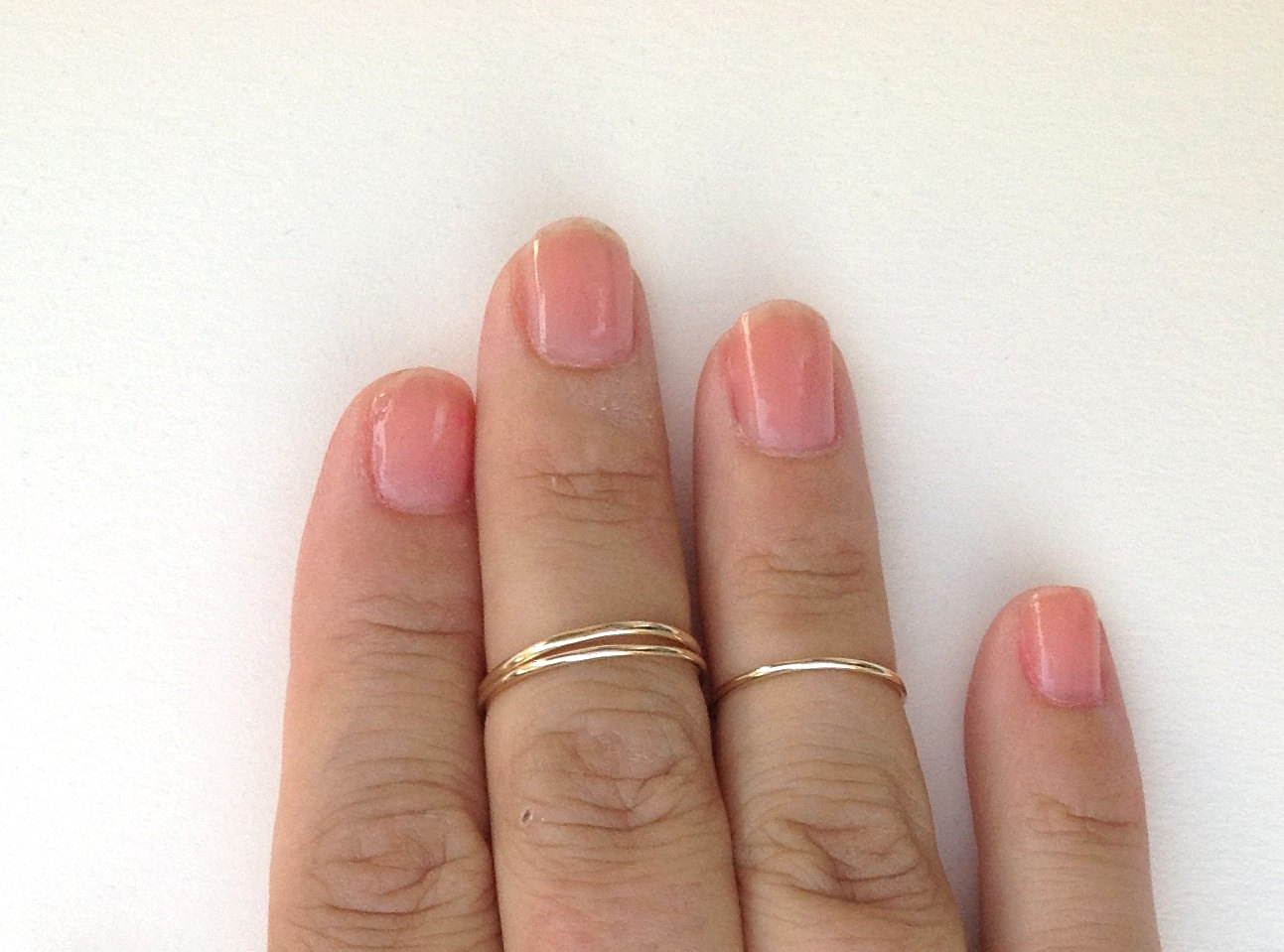 Set Of 4 Rings, Knuckle Ring, Stacking Rings, Thin Ring, Gold Knuckle ...
