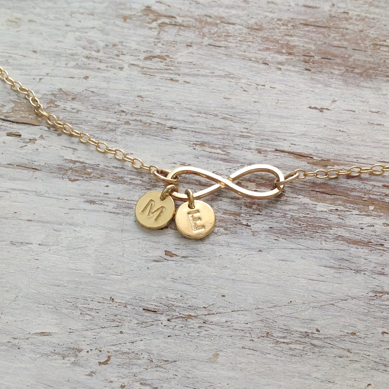 Initial Necklace, Infinity Necklace, Personalized Necklace, Gold ...