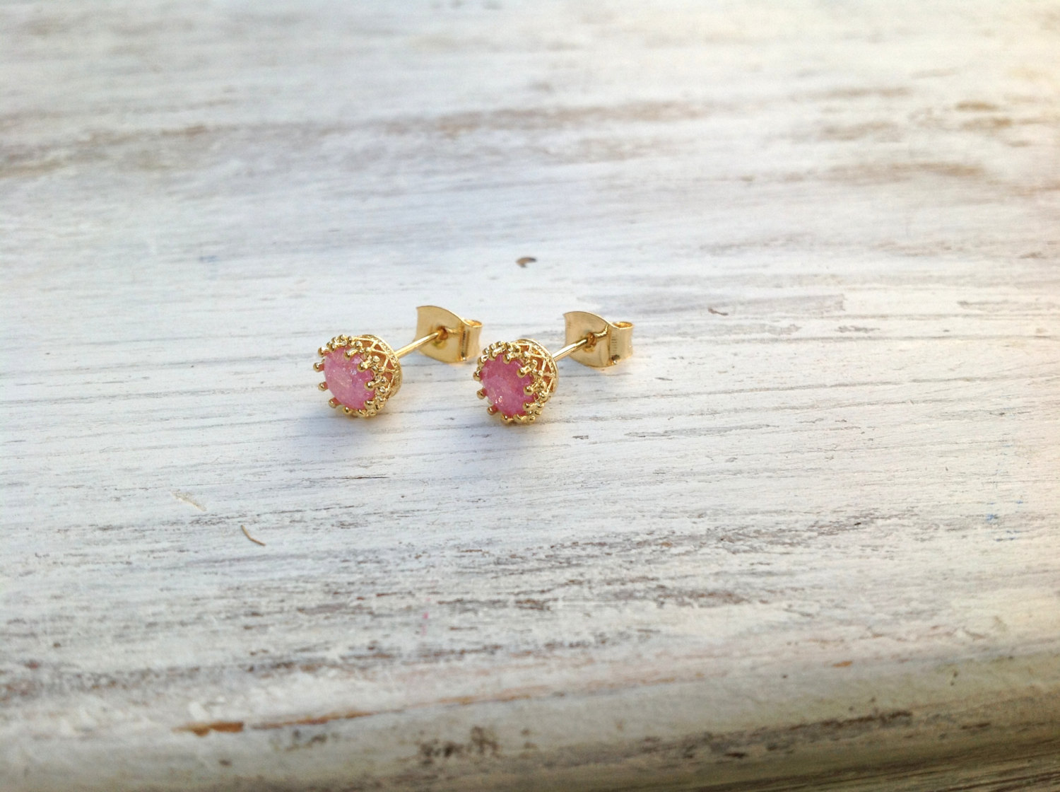 Gold Earrings, Stud Earrings, Swarovski Stud Earring, Turquoise ...