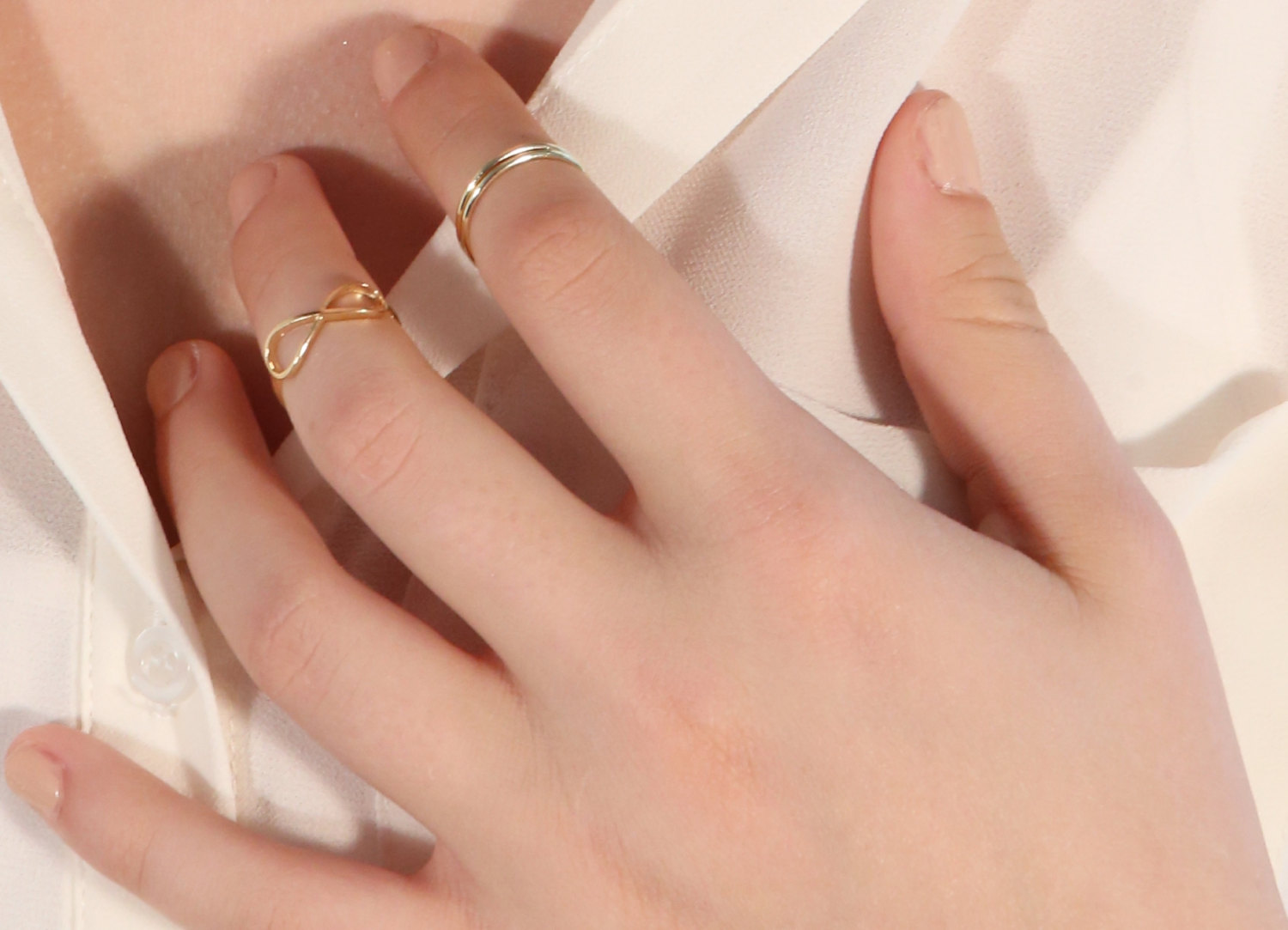 Stacking Rings Set - Infinity Ring, Thin Stacking Ring, Smooth Ring ...