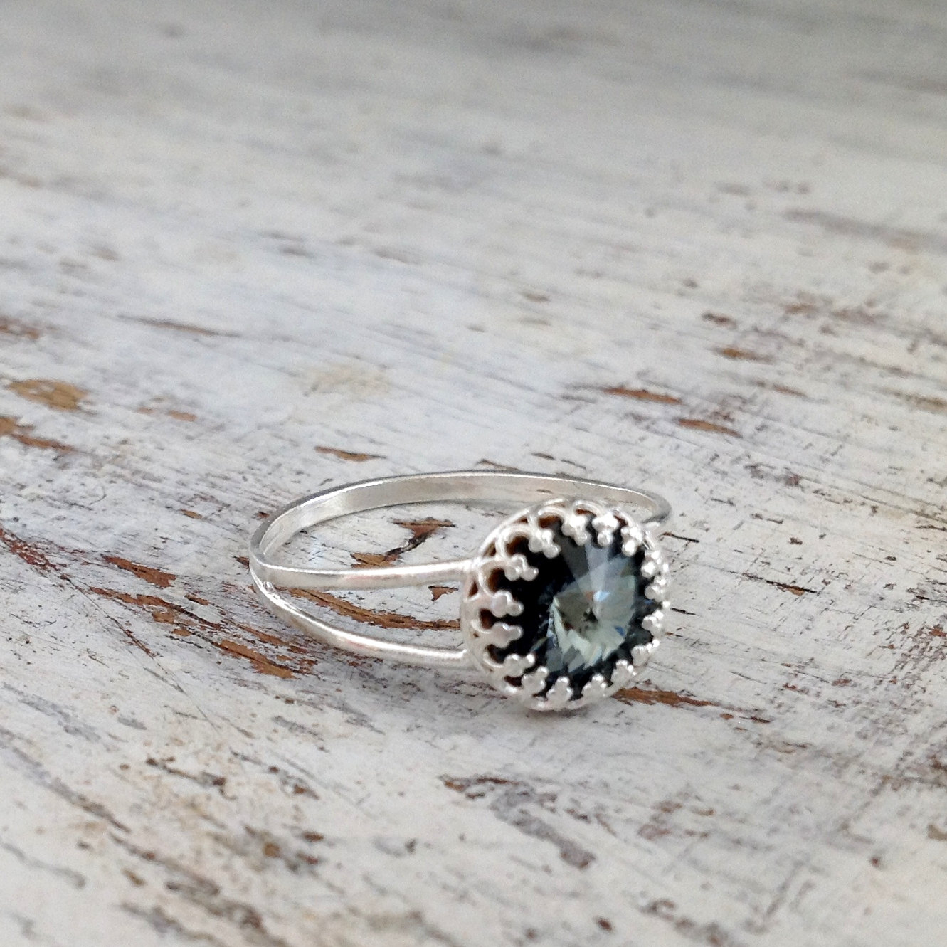 Silver Ring, Cocktail Ring, Stacking Ring, Vintage Ring, Stackable Ring ...
